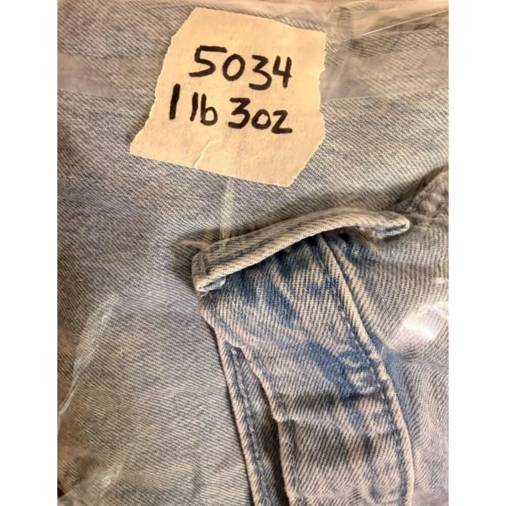 Old Navy Light Blue High Rise Baggy Cargo Pocket Jeans Girls 8 5034